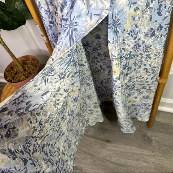 Baltic Born Verona Smocked Maxi Dress White and Blue Floral sz M - Picture 11 of 11